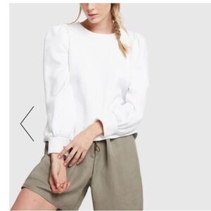 G. Label goop white puff sleeve sweatshirt